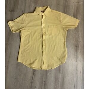 McGregor Sportswear Vintage Short Sleeve Button Up Polyester Shirt Yellow Men XL